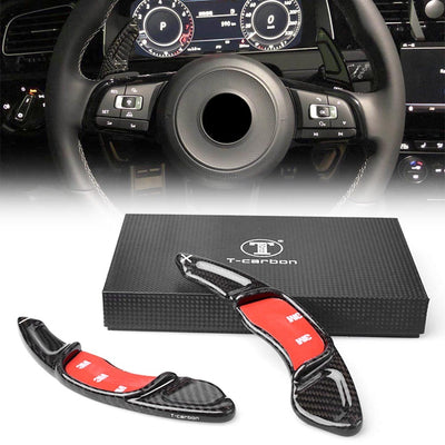 Real Carbon Fiber Car Steering Wheel Shift Paddle For Volkswagen VW Golf 7 GTI MK7 R 2015-17 Sagitar GLI 2016-17 POLO GTi 15-17 - Korvel
