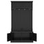 Hall Tree with Storage Shoe Bench for Entryway and Hallway, 4-in-1 Design Coat Racks with 4 Hooks for Living Room, Black - Korvel