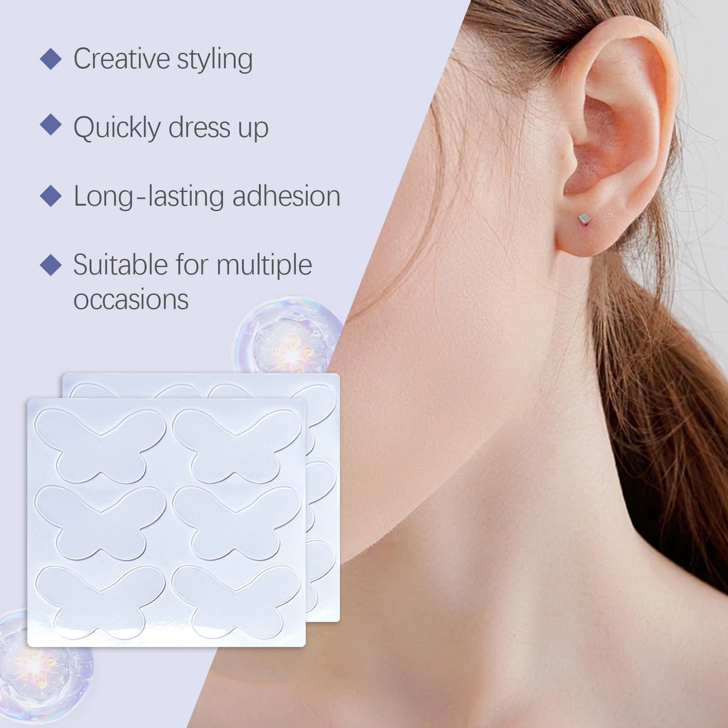 Butterfly Support Ear Stickers Invisible Comfortable Breathable Ear With Air And Face Small Support Decorative Ear Stickers - Korvel