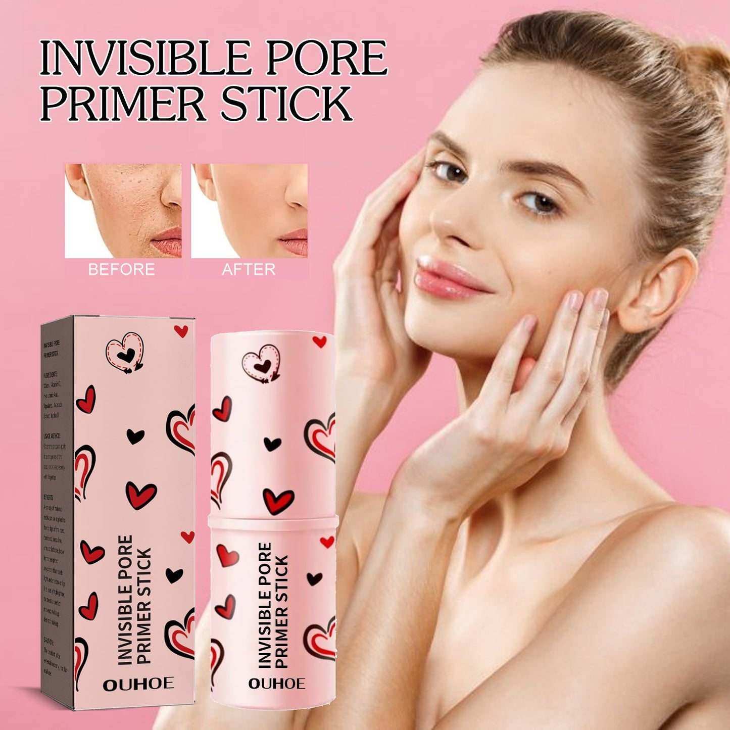 Pore Invisible Stick, Brightening Skin Tone Concealer Invisible Pore Smoothing Pre-Makeup Stick - Korvel