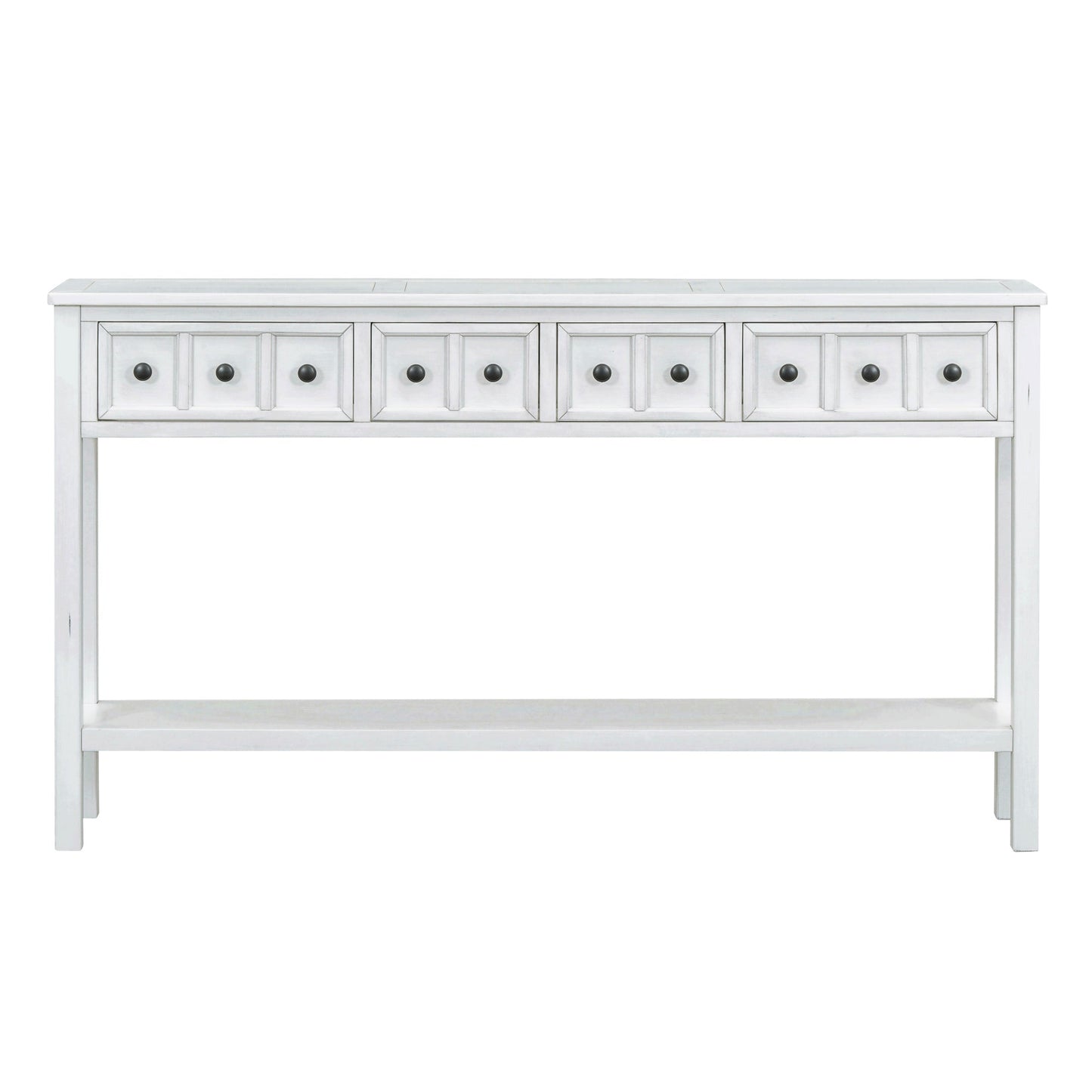 TREXM Rustic Entryway Console Table - 60" Long with Storage