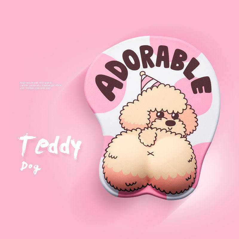 Cute Corgi Dog 3D Mouse Pad Ergonomic Soft Silicon Gel Anime Mousepad With Wrist Support Mouse Mat - Korvel