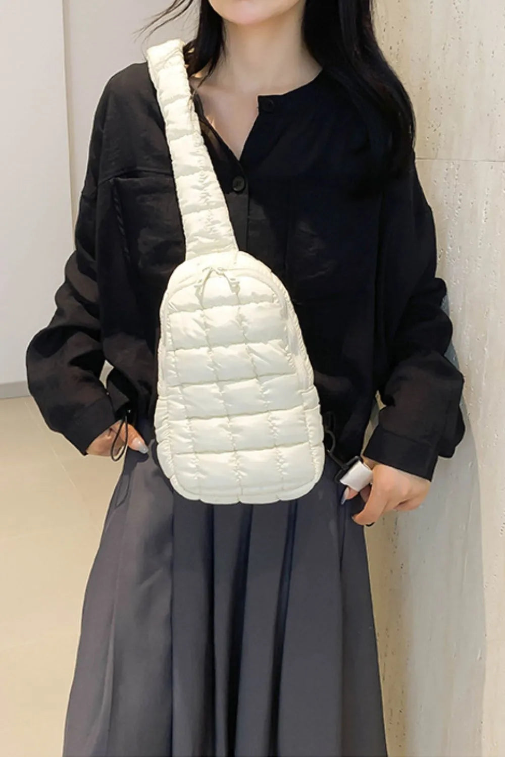 Quilted Nylon Crossbody  Bag - Korvel