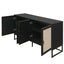Rattan 4-Door Sideboard , Sideboard Buffet Storage Cabinet,Accent Storage Cabinet , Large Cabinet With 4 Rattan Decorated Doors - Korvel