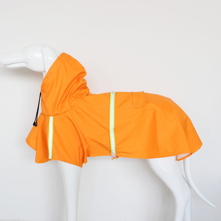 Large Dog Raincoat - Poncho Style Reflective Strip Pet Raincoat Windproof Waterproof Dog Hooded Raincoat - Korvel