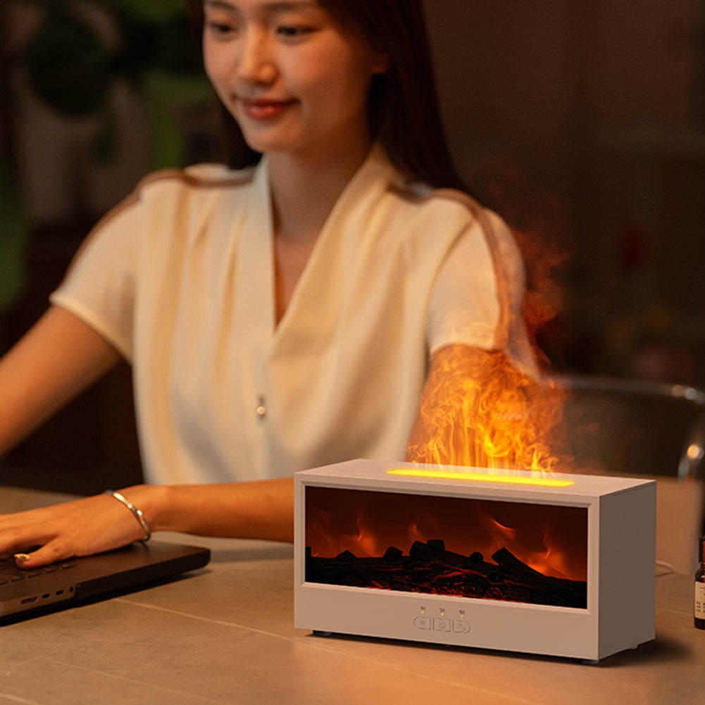 3D simulation fireplace flame aromatherapy machine big spray home desktop simulation charcoal fireplace humidifier - Korvel