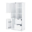 Bathroom storage cabinet with doors and drawers, multiple storage spaces, independent, open adjustable shelves, white - Korvel