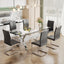 Dining table Modern tempered glass dining table 79 ''x39''x30 '' 1105 - Korvel
