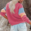 Color Block Round Neck Long Sleeve Sweatshirt - Korvel
