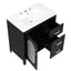 30" Bathroom Vanity with Sink, Bathroom Vanity Cabinet with Two Drawers and Door, Adjustable Shelf, Solid Wood and MDF, Black - Korvel