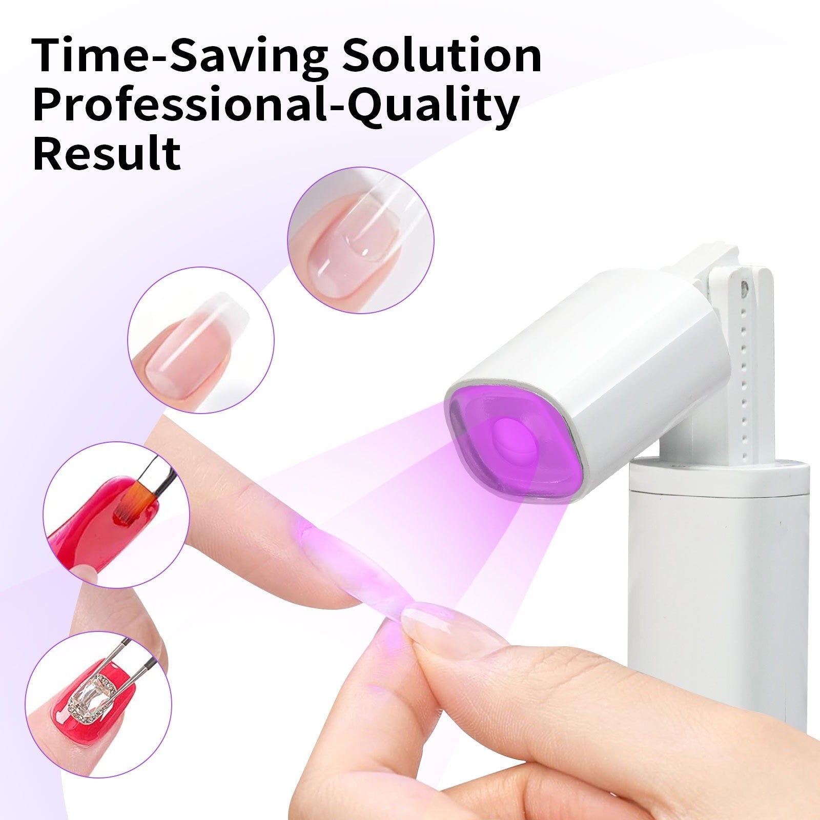 Mini UV Nail Lamp Dryer Machine Portable USB Rechargeable LED Nail Quick Drying Light Handheld Manicure Lamp For Gel Varnish - Korvel