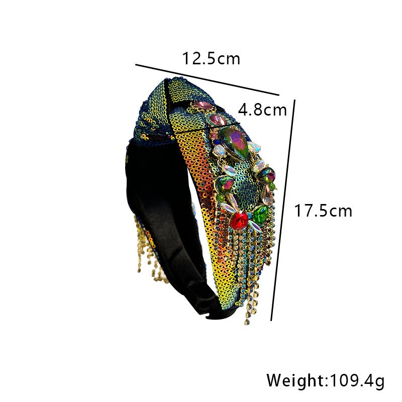 Retro and fashionable inlaid colored drill bit hoop - Korvel