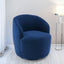 Teddy Fabric Swivel Accent Armchair - Dark Blue