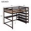 Full Size Loft Bed with Storage Shelves and Under-bed Desk  Espresso - Korvel