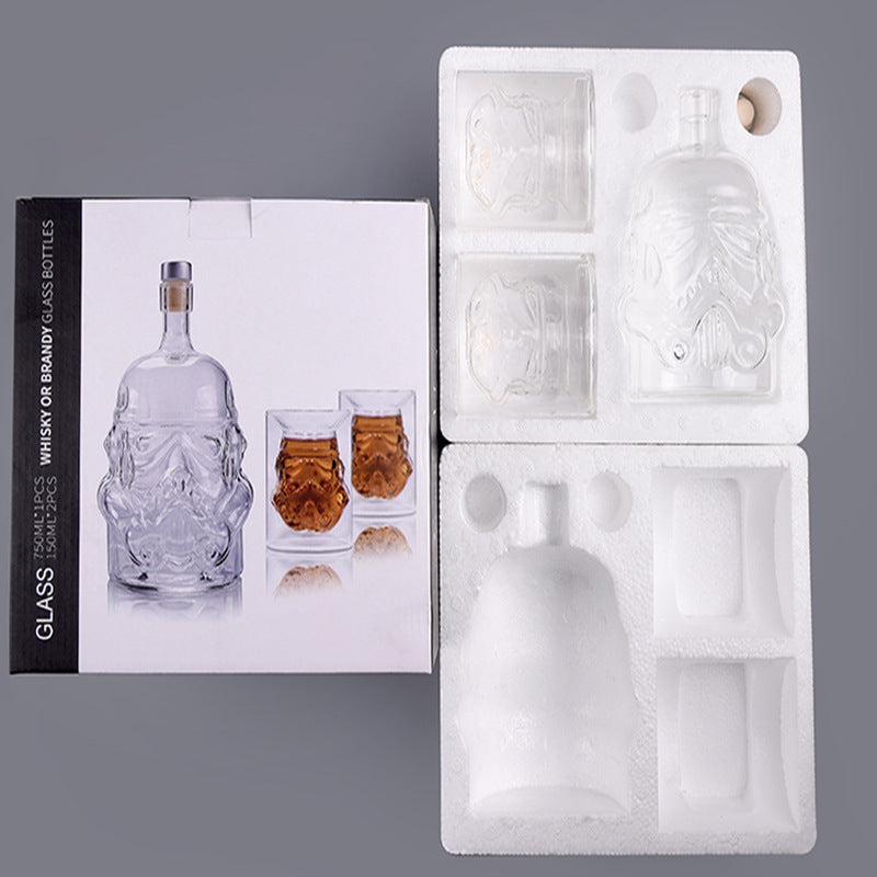 High borosilicate heat-resistant and cold resistant glass wine bottle Star Wars White Soldier glass wine bottle creative decanter liquor dispenser - Korvel