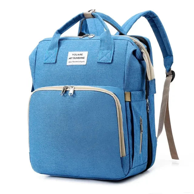 New Outdoor Folding Bag with Baby Can Sleep Mommy Bag Multi-functional Bottle Backpack Diaper Backpack - Korvel