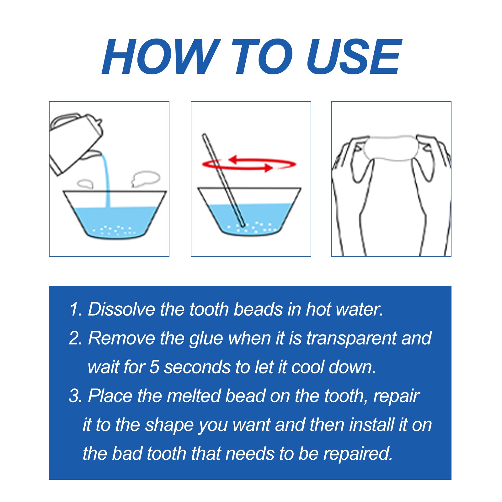 Solid Dental Glue Modification Teeth Temporary Filling Holes Filling Glue Prosthetic Dental Glue - Korvel