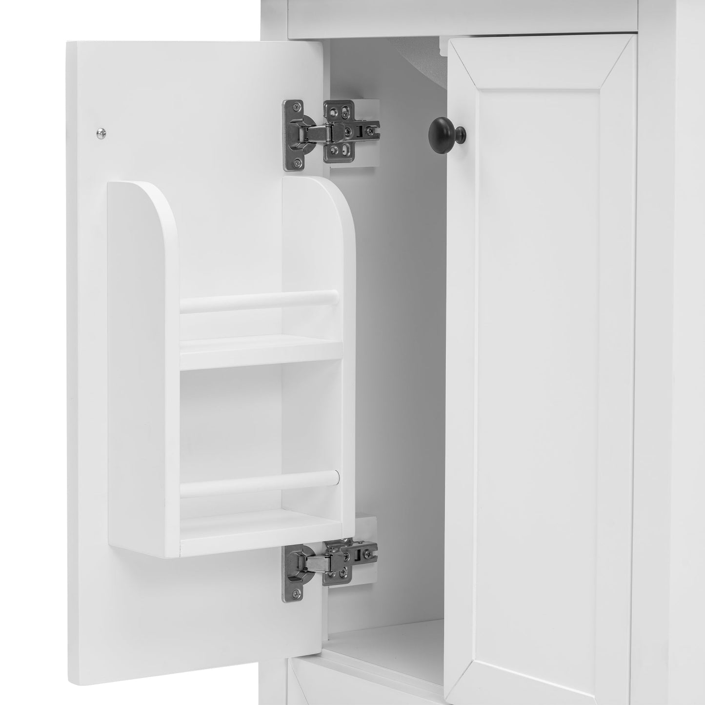 24" Bathroom Vanity with Sink, Bathroom Vanity Cabinet with One Drawer and Doors, Solid Wood and MDF, White - Korvel