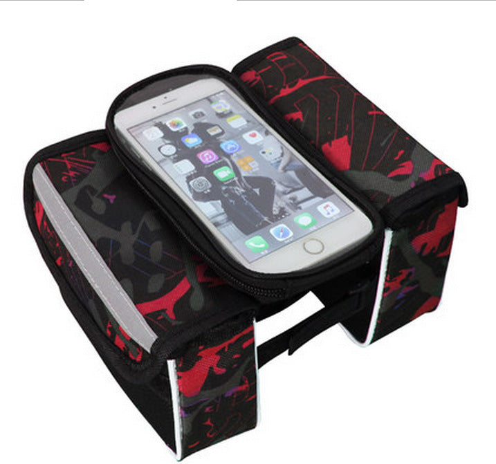 Bicycle Bag Mountain Bike Front Beam Bag Touch Screen Mobile Phone Bag Big Saddle Bag Frame Tube Bag Riding Equipment - Korvel