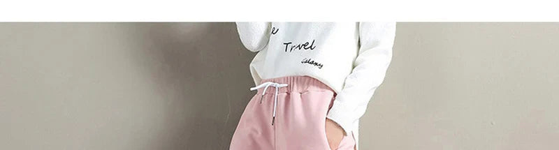 Pantalones de chándal harem lujosos y cómodos con cordón