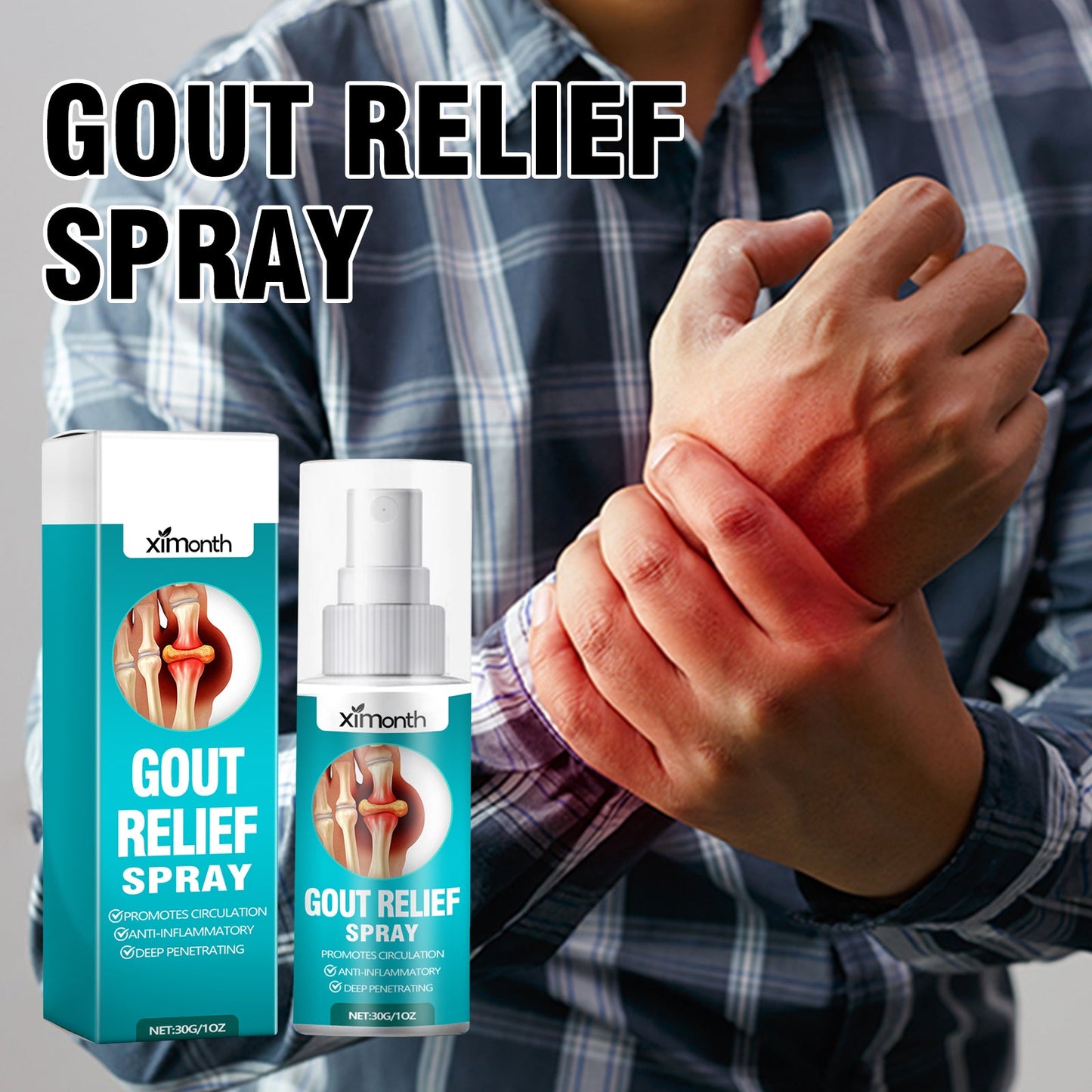 Gout Relief Spray, Relieve Lumbar Joint Muscle Knee Soreness Activating Muscles And Bone Health Care - Korvel