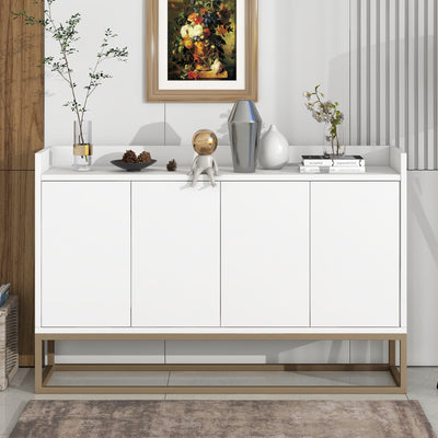 TREXM Modern Sideboard Elegant Buffet Cabinet with Large Storage Space for Dining Room, Entryway (White) - Korvel