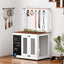Premium Graffiti Dog Crate with Double Doors - White Vintage