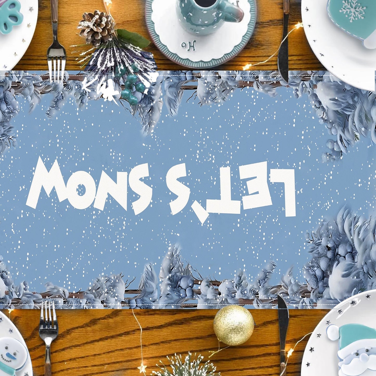Christmas Snowman Table Flag Festival Restaurant Tablecloth Mat Tablecloth Home Kitchen Table Decoration Tea Flag - Korvel