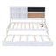 Cama nido elegante de tamaño twin con almacenamiento y cama extraíble - Blanca