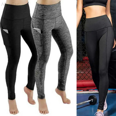 High Waist Elastic Workout Leggings with Tummy Control