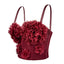 French mesh see through fishbone corset with chest cushion three-dimensional flower shaped outerwear beautiful back - Korvel