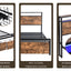 Full size bedstead with storage headboard and 2 drawers, LED light bed with charging station, metal Flat noodles support - Korvel