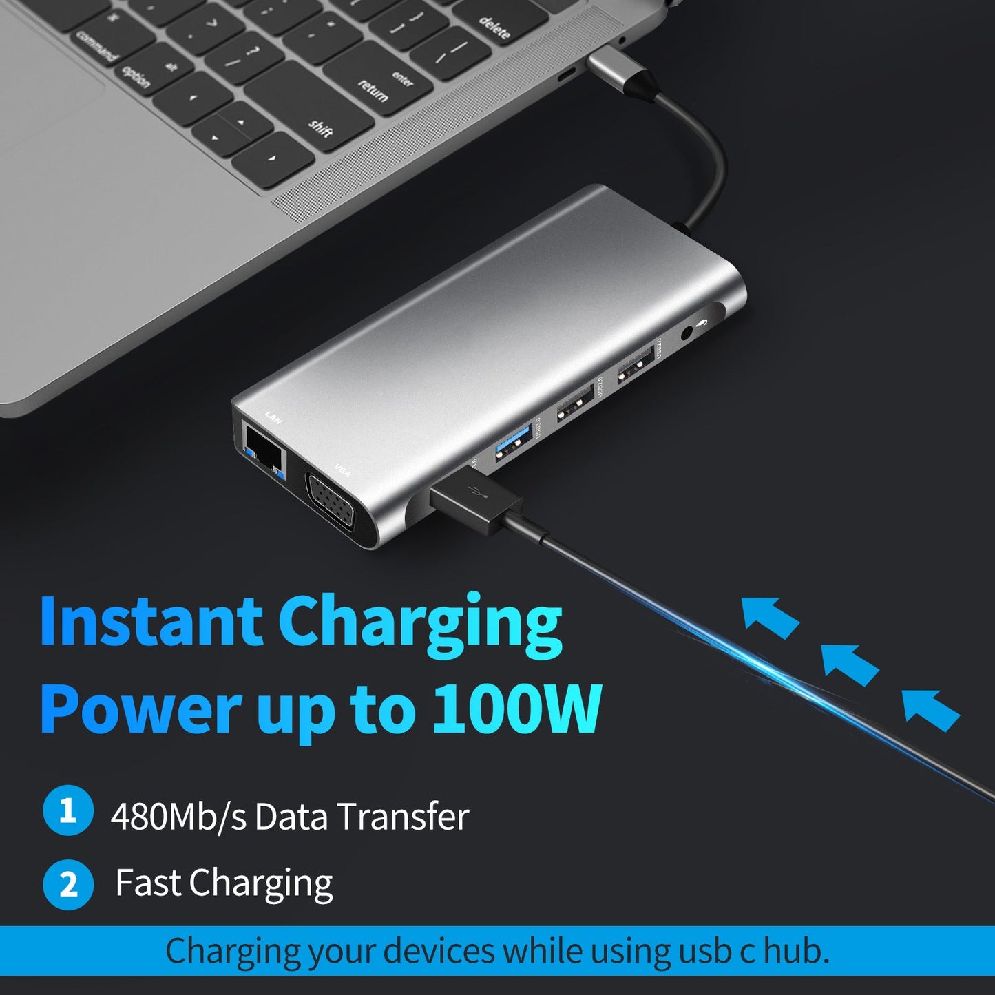 12-in-1 Type-C to Dual HDMI VGA Docking Station