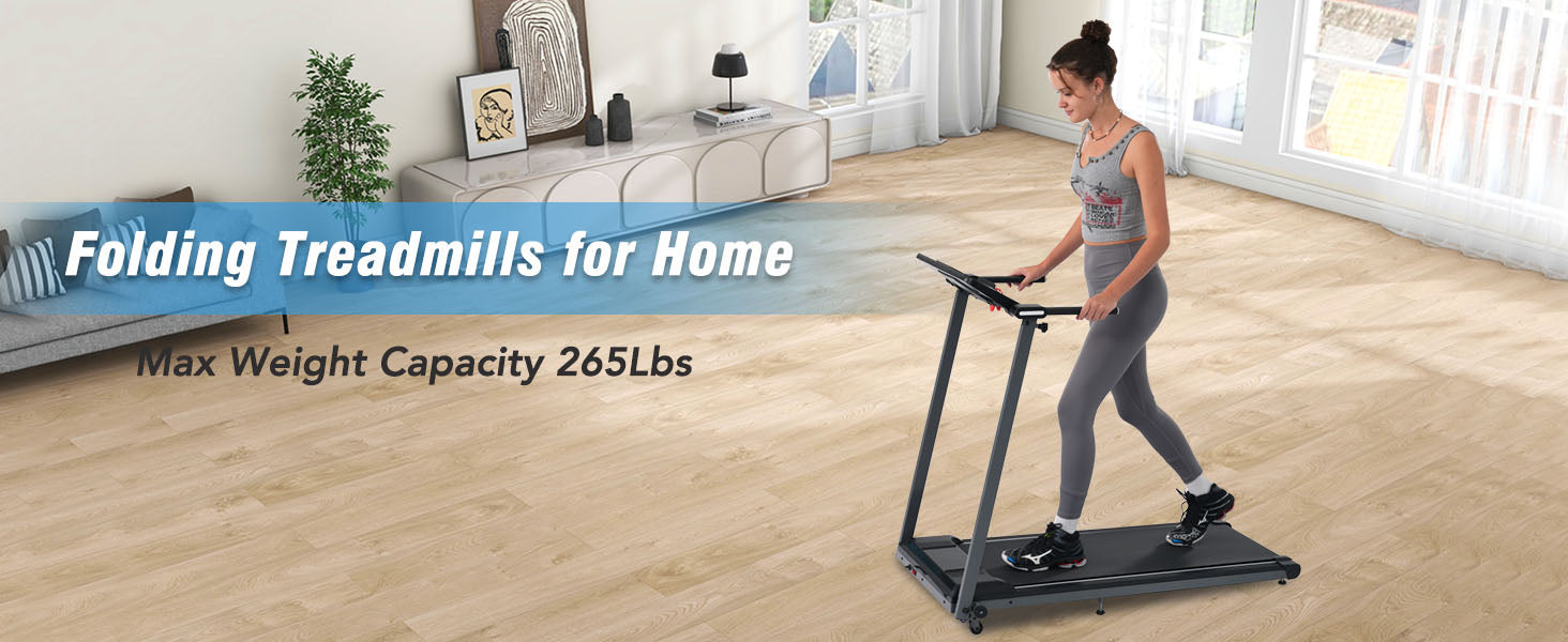 NEW Folding Treadmills Walking Pad Treadmill for Home Office -2.5HP Walking Treadmill With Incline Bluetooth Speaker - Korvel