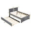 Full Upholstered Platform Bed with Trundle Grey - Korvel