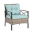 Conjunto de Muebles de Wicker para Exterior Premium con Mesa de Metal Negra