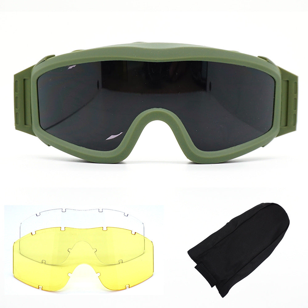 Tactical Military Wind Goggles - Impact Protection with Three Lens Set