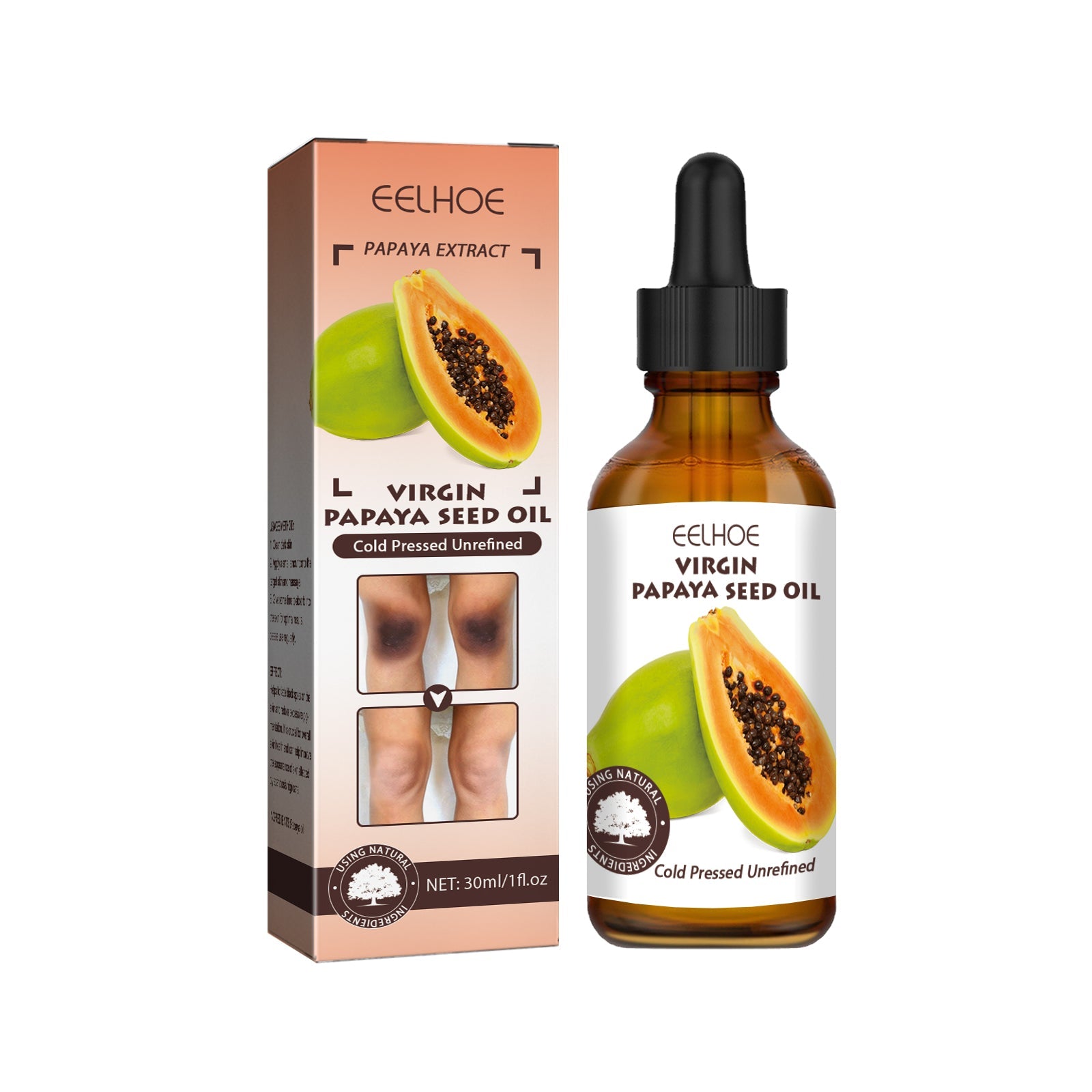 Papaya Seed Skin Care Oil Lightening Dark Spots, Bending Joints, Elbows, Brightening Skin And Moisturizing Oil - Korvel