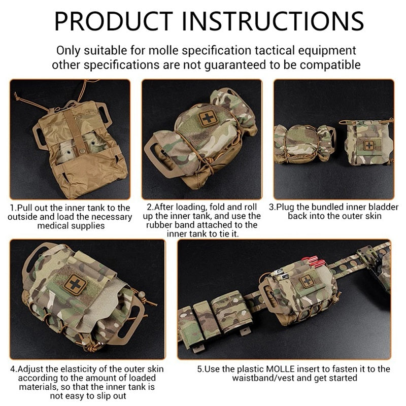 Tactical Military Pouch MOLLE Rapid Deployment First-aid Kit Survival Outdoor Hunting Emergency Bag Camping Medical Kit - Korvel