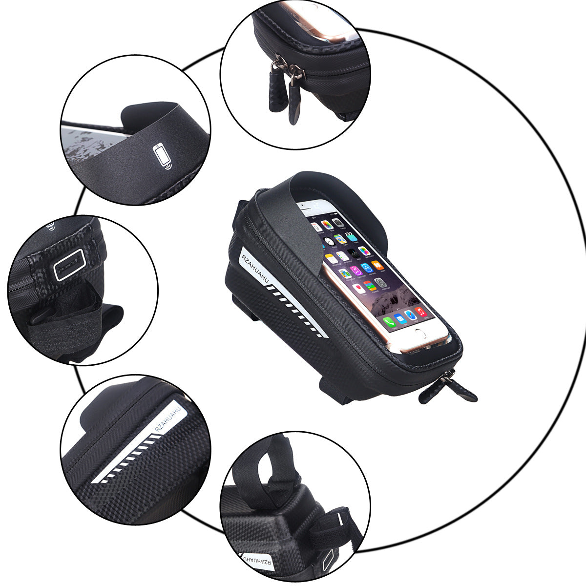 Hard Shell Bicycle Bag Front Beam Bag Mountain Bike Mobile Phone Touch Screen Upper Tube Bag Saddle Bag Riding Equipment - Korvel