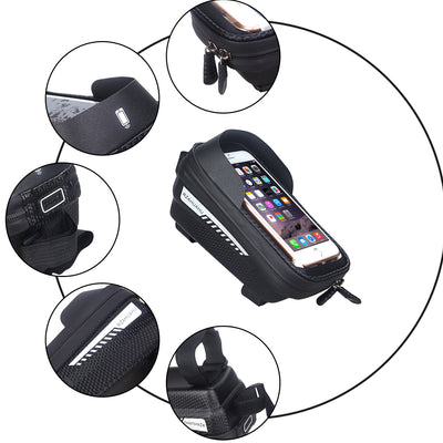 Hard Shell Bicycle Bag Front Beam Bag Mountain Bike Mobile Phone Touch Screen Upper Tube Bag Saddle Bag Riding Equipment - Korvel