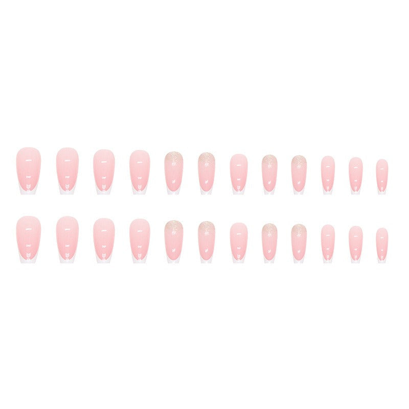 French simple glitter girl’s soft and tender wearable manicure nails - Korvel