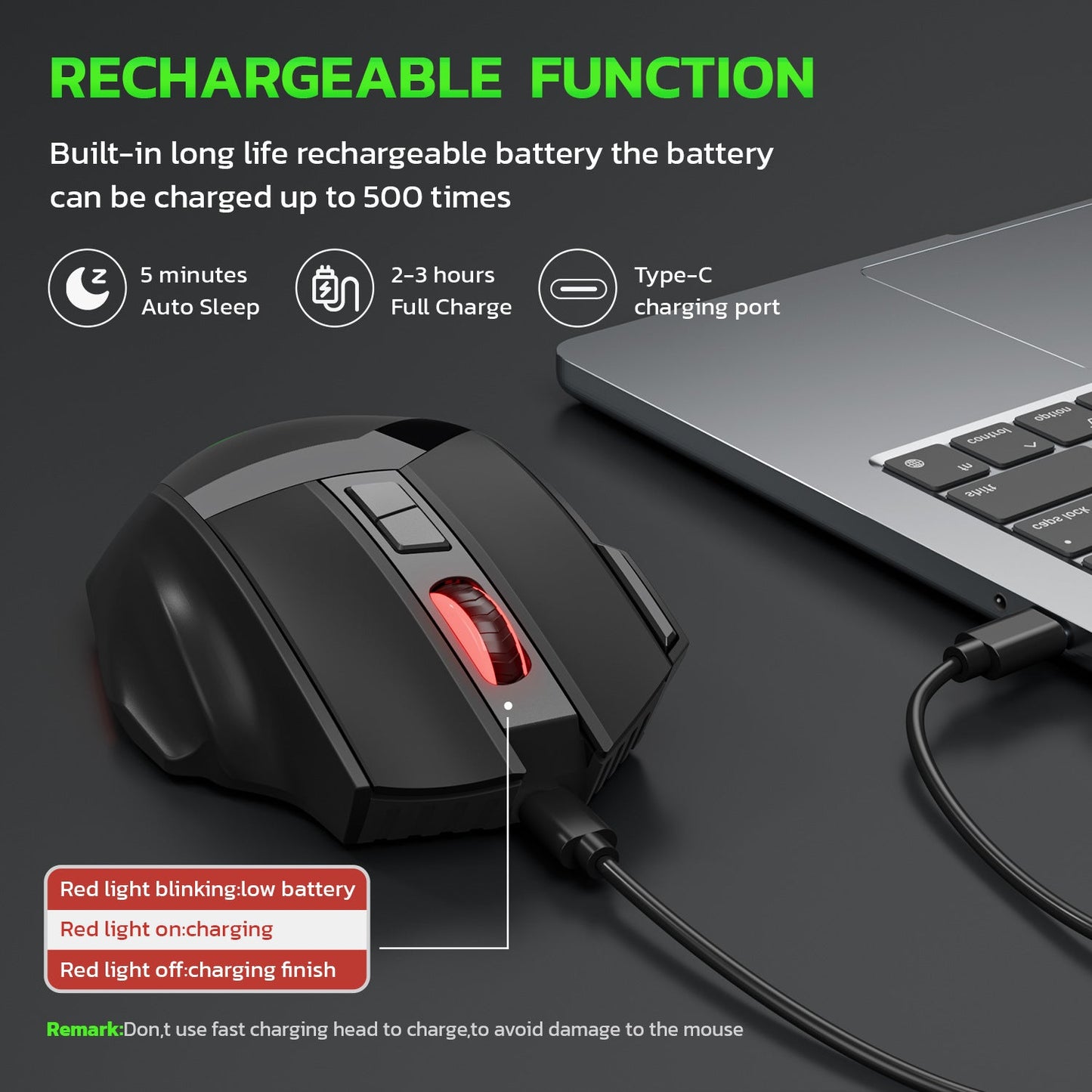 Ratón Gaming Inalámbrico Bluetooth Premium con Iluminación RGB