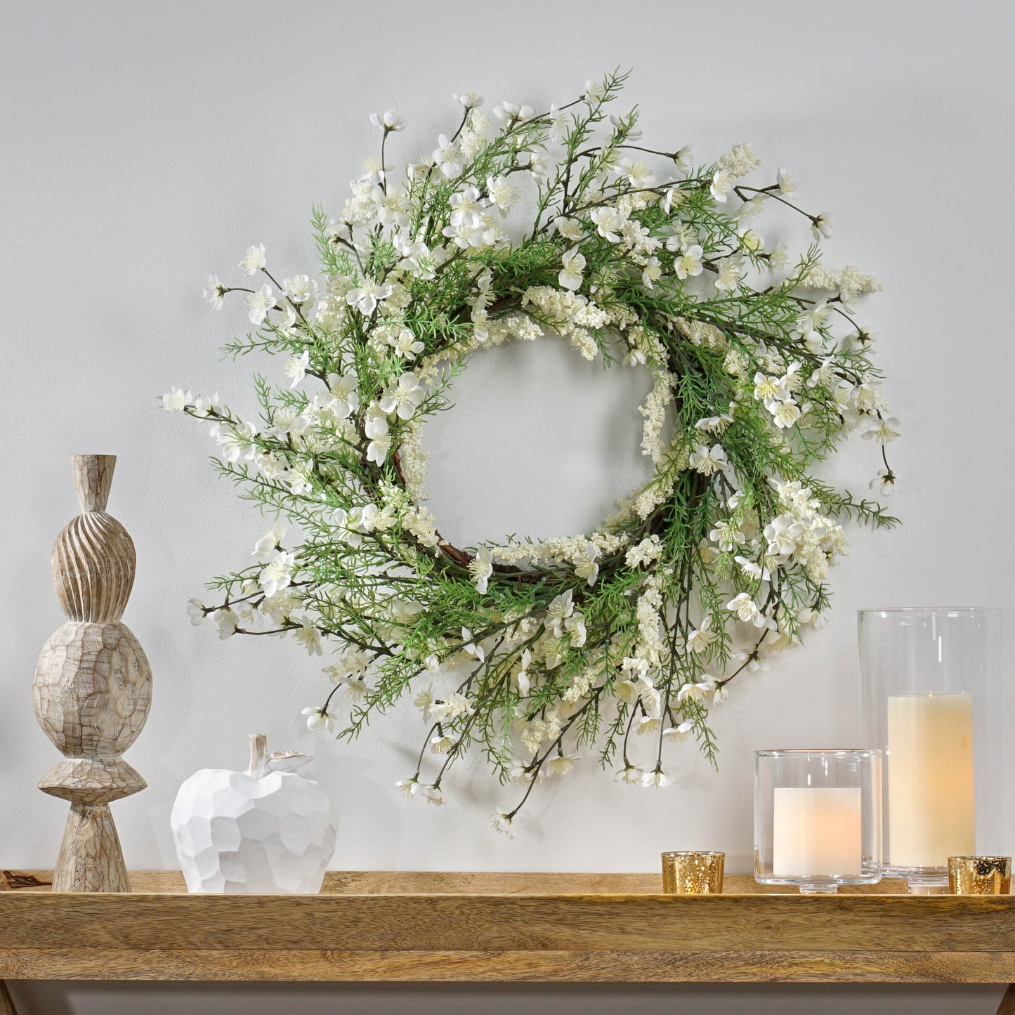 Couronne de fleurs de prunier de 30"