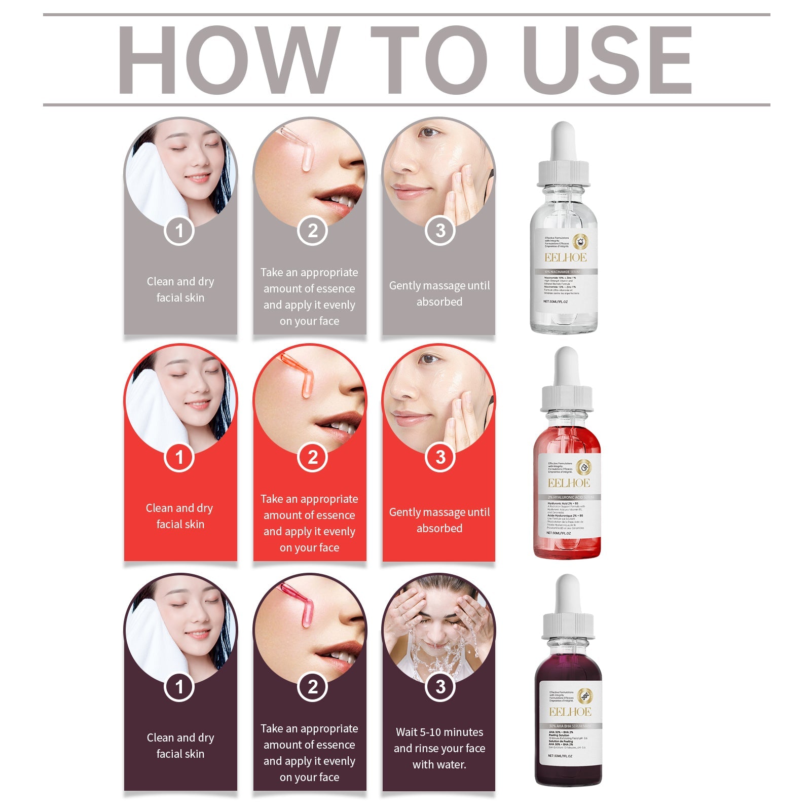 Acne Set Facial Cleansing Acne Repair Skin Whitening Acne Print Essence Mask Set - Korvel