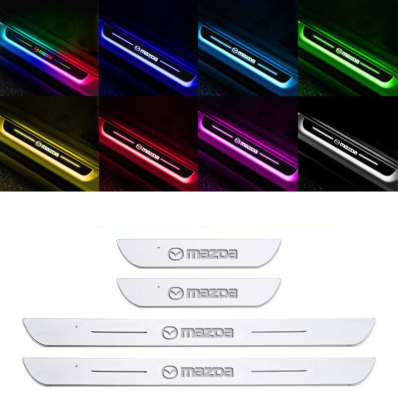 Lumière de bienvenue LED universelle en acrylique pour voiture - Ensemble de 4 pièces