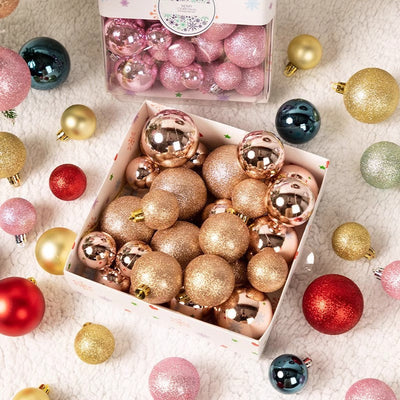 Christmas 3/4/5CM Christmas Ball Decoration Pendant 42pcs Color Box Christmas Tree Ornament Decoration Props - Korvel