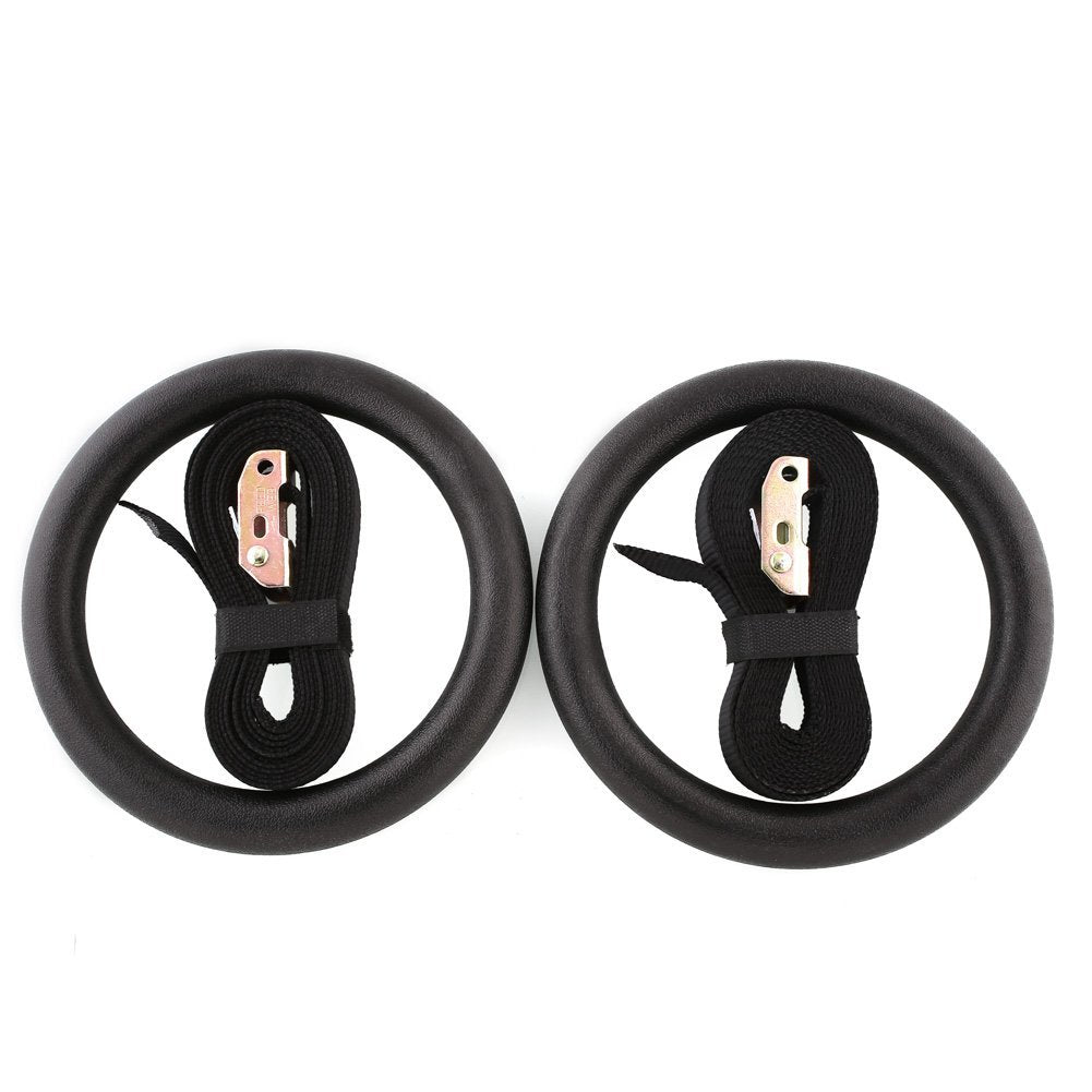 2Pcs High Quality Heavy Duty ABS Plastic 28mm Exercise Fitness Gymnastic Rings With Foam Handle Gym Exercise Crossfit Pull Ups A - Korvel