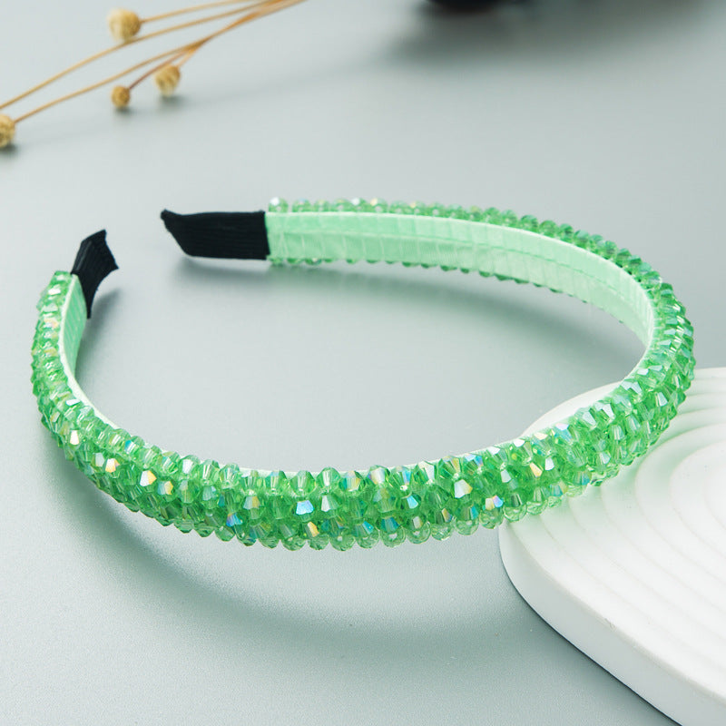 Fish Line Braided String Crystal Hair Band Korean Temperament Senior Sense Wash Face Headband - Korvel