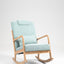 Premium Upholstered Rocking Chair with Lumbar Pillow